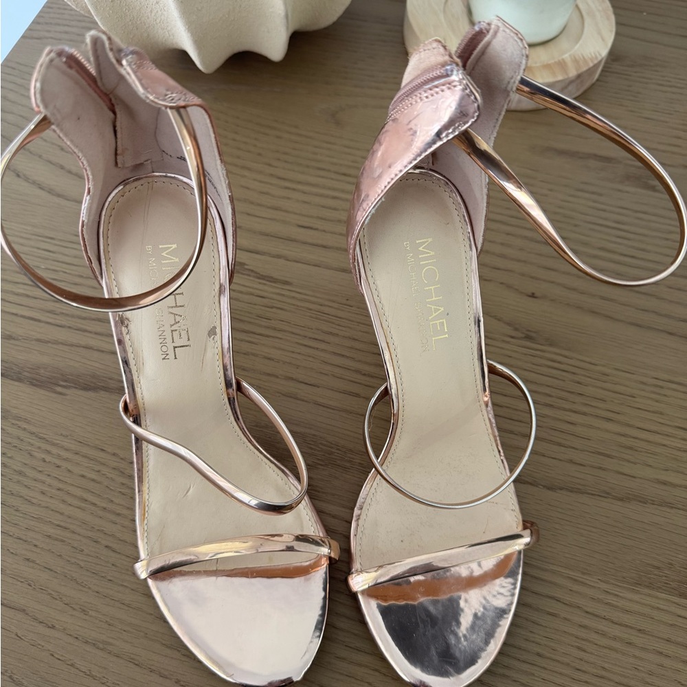 Michael Kors rose Gold Stiletto Heels Elegant Design